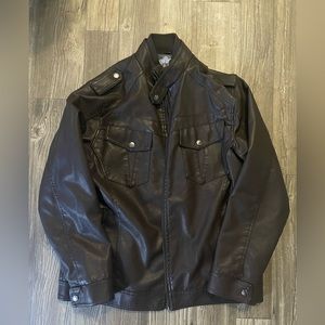 Men’s leather jacket XL faux leather brown